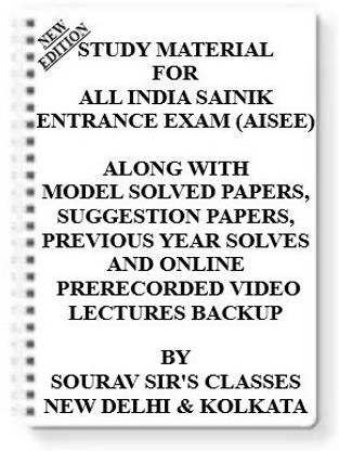 Study Notes Material On All India Sainik Entrance Exam (Aisee) For 2021-2022 With Model Question Papers + Topicwise Analysis + Mcq Questions + Special Practice Set