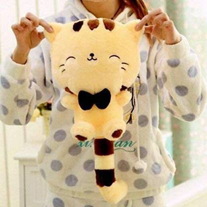 Patly Plush Cute Cat Soft Toy Yellow Design May Very  - 35 cm