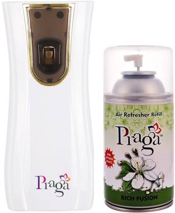 PRAGA Fusion Automatic Air Freshener Dispenser With Day-Night Light Sensor Automatic Spray White Gold Line