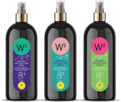 W2 Apparel Protection Spray with Natural Ingredients No Alcohol-No Bleach Fights with 99.9% Germs Protection 500 ML upto 24 Hour (Combo Pack of 3 - 1 No. Bold & 1 No. Track & 1 No. Spike)