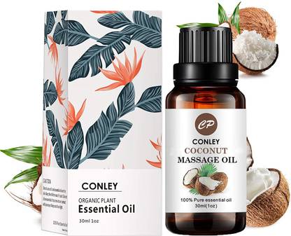 CONLEY Relaxing Massage Oils for Massage Therapy - Sensual Massage Oil with Aromatherapy Oils for Body Massage - Sensitive Skin Anti Aging Moisturizer and Body Oil for Dry Skin Care with Coconut Oil for Skin