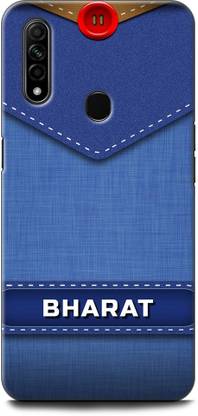 WallCraft Back Cover for OPPO A31, CPH2015 BHARAT NAME, B, LETTER, BLUE, JEANS, ALPHABET, DESIGN