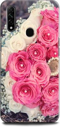 WallCraft Back Cover for OPPO A31, CPH2015 ROSE, WHITE PINK ROCE, BOUQUET, ROSES, FLOWERS, CLASSIC