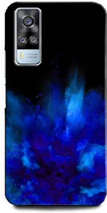 INDICRAFT Back Cover for Vivo Y31, V2036 BLUE, BLACK, BLUE COLOR, POWDER, ABSTRACT ART