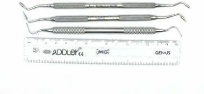 ADDLER Dental, Amalgam Carrier/Plastic Filing, Cone Carver, Markley Smooth (1400-1), Hollenback (1213-H1), Serrated Double Ended Instrument, 6 MM Handle. No Slip. No Rust Autoclavable Qty 3 Dental Elevator