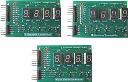 ScienceLab Technosolutions Set of 03 - [ Seven Segment Multiplexed Display ] Educational Electronic Hobby Kit