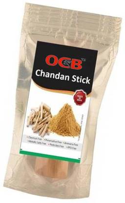OCB 1 Pic Lab Tested ISI Seal Sandalwood Scented Processed Mysore Chandan Sticks 1 pcs Lab Tested ISI Seal Sandalwood Scented Processed Mysore Chandan Sticks (45 to 55Grams) Special Piece for Puja