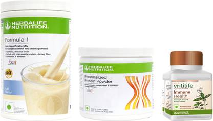 HERBALIFE IMMUNITY BOOSTER COMBO OF FORMULA 1 NUTRITIONAL KULFI SHAKE MIX + PERSONALIZED PROTEIN POWDER 200GM + IMMUNE HEALTH TABLET Combo