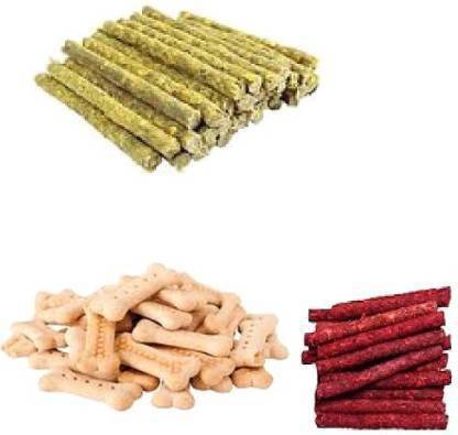 SAWAY Saway Pet Store Money Saver Combo Offer Pack Mutton Munchies 100Gm Chicken Munchies100Gm Biscuits 100Gm total 300Gm Chicken, Mutton Dog Chew
