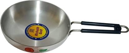 Rishabh Gold Pure Aluminum Fry Pan , Tadka (ISI Mark) with Stainless Steel Unbreakable Handle (Large) Fry Pan 22.5 cm diameter 1.75 L capacity