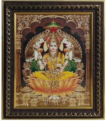 Dalvkot Goddess Laxmi / Shri Lakshmi / Laxmiji / Goddess of Wealth Photo Frame Religious Frame
