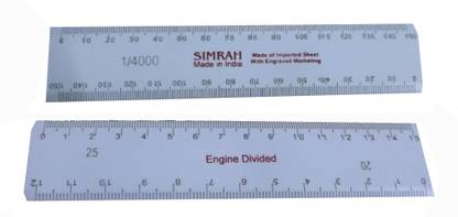 Simrah Patwari Scale 6 Inch Imported Sheet With Engraved Marking Both Sides Ruler