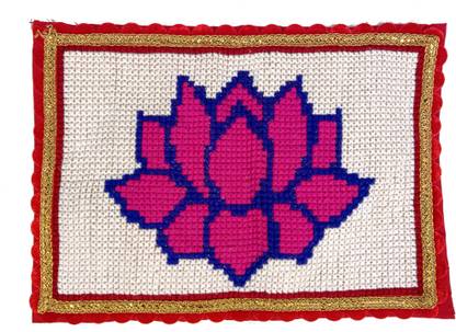 Ananyo Srijon Fully Handmade Traditional Lotus Pattern Bhagaban Aasan / Altar Cloth