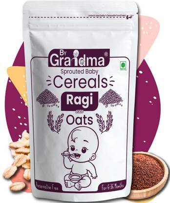By Grandma Ragi, Oats Cereal Mix Baby Food for 8 month babies | Organic Baby Food | Instant Cereal Mix For Babies | Preservative Free Multigrain Baby Food Cereal