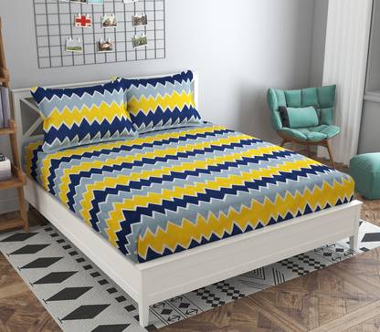 ELUSIVE 240 TC Polycotton Double Printed Flat Bedsheet