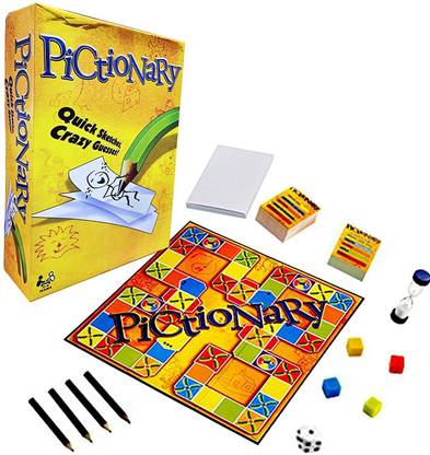 COMERCIO Pictionary Board Game Quick Sketches Crazy Phrasing Party & Fun Games Board Game Party & Fun Board Game