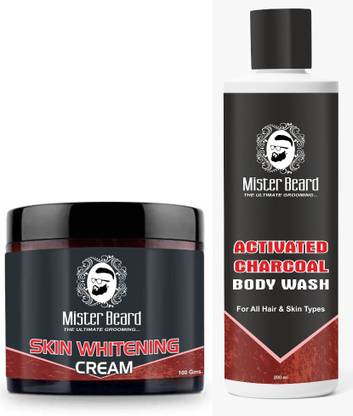 Mister Beard Skin Whitening Cream 100gm with Activated Charcoal Body Wash 200ml
