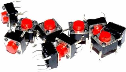 Grahikum Tactile Switch Micro Push to ON Button for DIY Projects (Set of 10) Electronic Components Electronic Hobby Kit