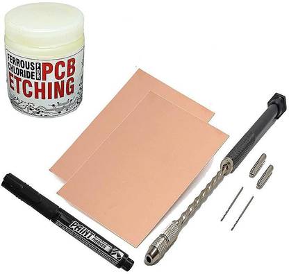 SonRobotics Printed Circuit Board PCB Design Kit - PCB, Etching powder, HandDrill, Drill Bit and Marker Electronic Components Electronic Hobby Kit