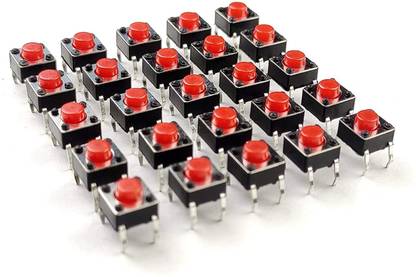 gobagee Tactile Switch micro Push to ON button Set of 25Pcs For DIY Projects - Push Button Switches -Tactile Switch Button -Tactile Push Button Switch Interconnect Electronic Hobby Kit