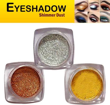 VOZWA Eyeshadow Shining Shimmer Dust (Copper + Silver + Gold) 3 g