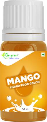 GO GRASS Vibrant Liquid Food Color / MANGO / for Baking, Decorating, Fondant and Cooking |Eye-Catching Color, Easy-To-Blend Formula, Fade-Resistant / Yellow