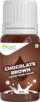 GO GRASS Vibrant Liquid Food Color / CHOCOLATE BROWN / for Baking, Decorating, Fondant and Cooking |Eye-Catching Color, Easy-To-Blend Formula, Fade-Resistant / Brown