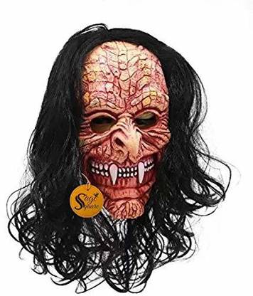 Sage Square Rubber Latex Funny Scary Horror Full Face Mask for Costume Prank Party Halloween Holi Function Drama (Random) (2 Piece) Party Mask