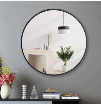 TRHD Wall Round Black Mirror for Washroom , Wall Decor , Make Up Vanity, Entryway Mirror Decorative Mirror