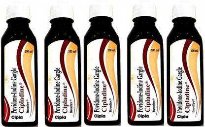 Cipla POVIDONE IODINE GARGLE 100 ML-PACK OF 5 - NO FLAVOUR