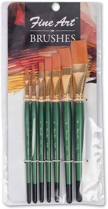 Fine Art Painting Flat Shape Brushes (Sizes - 1,2,4,6,8,10,12)