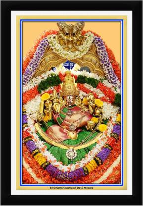 Braj Art Gallery Sri Chamundeshwari Devi Mysore Photo Frame Digital Reprint 19.5 inch x 13.5 inch Painting