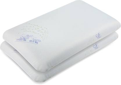 The White Willow Regular Sleeping Ventilated Active Air, Memory Foam Solid Orthopaedic Pillow Pack of 2