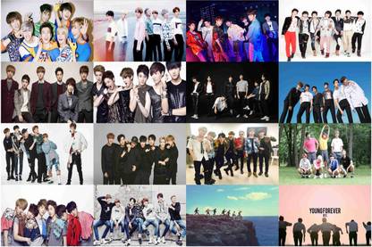 kpop BTS Combo Poster Set of 16 Posters With Gloss Lamination M1 Paper Print