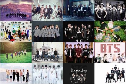 kpop BTS Combo Poster Set of 16 Posters With Gloss Lamination M7 Paper Print