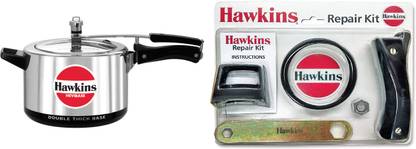 Hawkins HEAVY BASE 3.5 L Induction Bottom Pressure Cooker with REPAIR KIT 3.5 L Inner Lid Induction Bottom Pressure Cooker