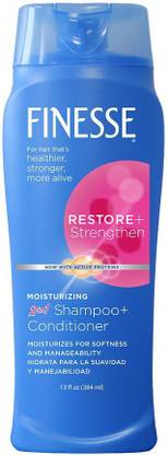 FINESSE Restore+Strengthen Moisturizing 2 in 1 Shampoo+Conditioner