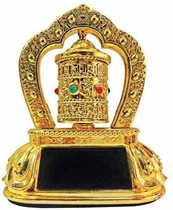 Crafting Bear Tibetan Solar Powered Rotating Prayer Wheel Feng Shui Dharma Wheel for Fiat Linea Decorative Showpiece  -  10.16 cm
