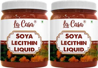 La Casa Natural Soya Lecithin Liquid | Combo Pack of 2 | VEGAN Emulsifier(E322), Thickener & Volume Enhancer for Bakery Products & Chocolates | Raising Ingredient Liquid