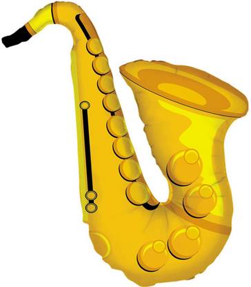 Atpata Funky Printed Saxophone Foil Balloon for Musical Theme Parties, Weddings, Dance Romance Couple Prop, 50th Birthday, etc. Balloon