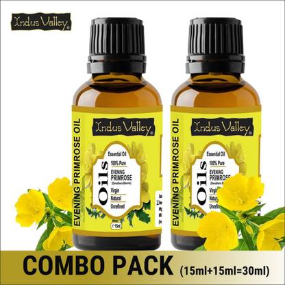 Indus Valley 100% Natural Evening Primrose Essential Oil - Twin Pack
