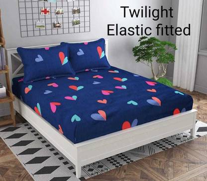 Laying Style 320 TC Cotton King Printed Fitted (Elastic) Bedsheet