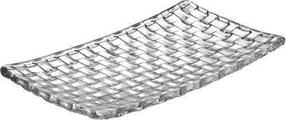 Glass World Square Shape Glass Tray Plate for Serving Dry Fruits, Fruits, Snacks, Sweets Tray