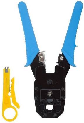 Qualigen Usefull High Quality Multifunction 3 in 1 Modular Crimping Tool Cable Wire Cutter Stripper Plier for Cat5 Cat5e RJ45 RJ1 Telephone Electric Wire Ethernet Network LAN ADSL Manual Crimper Manual Crimper