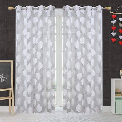 goycors 274 cm (9 ft) Polyester Transparent Long Door Curtain (Pack Of 2)