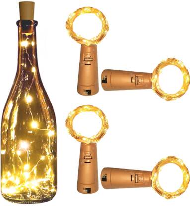 AFTERSTITCH Yellow cork lights led string fairy bottle decoration stopper lights 2mtr 20 Leds