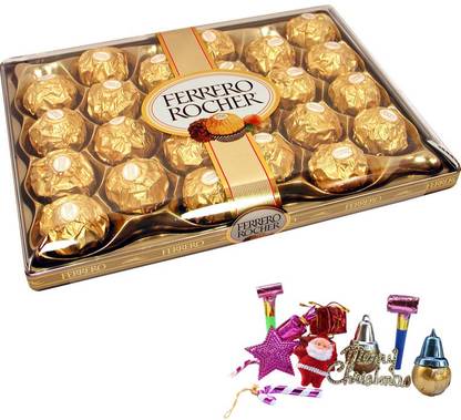 FERRERO ROCHER 24pcs Premium Chocolates With Christmas Kit | Christmas Surprise Hamper Combo