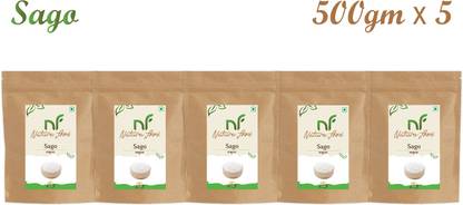 Nature food Good Quality Sabudana / Sago - 2.5KG (500gm x 5) Sago