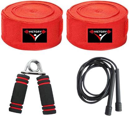 VICTORY Combo Boxing hand Wrap & Skipping Rope With Grip For Fitness , Boxing Boxing Kit
