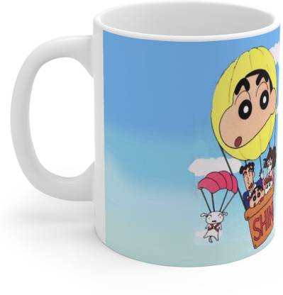 Tuffuk Shinchan Family Photo Printed 330 ml Ceramic Coffee Mug